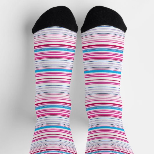 Leuke blauwe roze strepen sokken (Top)