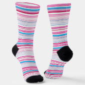 Leuke blauwe roze strepen sokken (Gebogen)