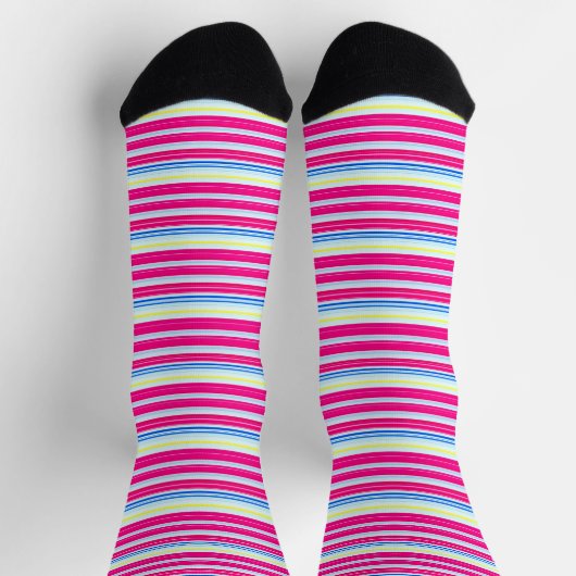 Leuke blauwe roze strepen sokken (Top)