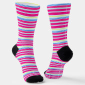 Leuke blauwe roze strepen sokken (Gebogen)