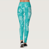 Leuke blauwe school leraar student ABC Leggings (Achterkant)