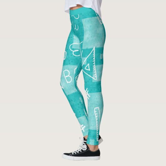 Leuke blauwe school leraar student ABC Leggings (Links)