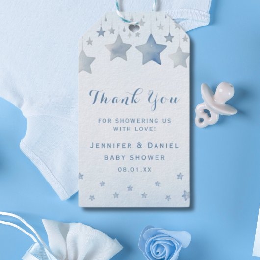 Leuke Blauwe Sterren Dank Je Cadeaulabel