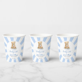Leuke blauwe teddybeer baby jongen douche papier c papieren bekers