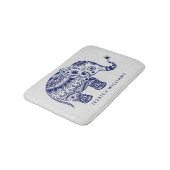 Leuke blauwe tinten bloemenolifant badmat (Gekanteld)