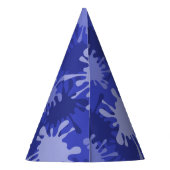 Leuke blauwe verfspat 8e verjaardag papier feesthoedjes (Achterkant)