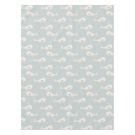 Leuke blauwe vinvis verjaardagsfeestje Baby shower Tafelkleed (Voorkant)