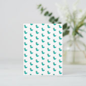 Leuke blauwe vogel briefkaart (Staand voorkant)