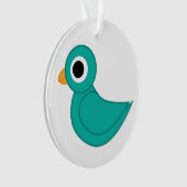 Leuke blauwe vogel ornament (voorkant)