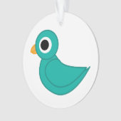Leuke blauwe vogel ornament (voorkant)