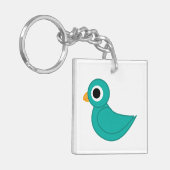 Leuke blauwe vogel sleutelhanger (Voorkant Links)