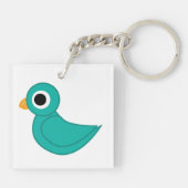 Leuke blauwe vogel sleutelhanger (Achterkant)
