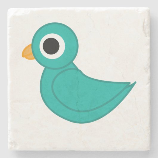 Leuke blauwe vogel stenen onderzetter (Voorkant)