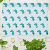 Leuke blauwe vogel theedoek (Gevouwen)