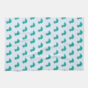 Leuke blauwe vogel theedoek