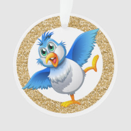 Leuke Blauwe Vogel van Geluk 5 Ornament
