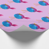 Leuke blauwe vogel waterverf cadeaupapier (Hoek)