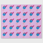 Leuke blauwe vogel waterverf cadeaupapier (Vlak)