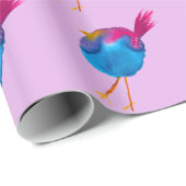 Leuke blauwe vogel waterverf cadeaupapier (Rol Hoek)