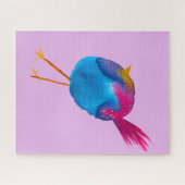 Leuke blauwe vogel waterverf legpuzzel (Horizontaal)