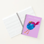 Leuke blauwe vogel waterverf notitieboek (Binnen)