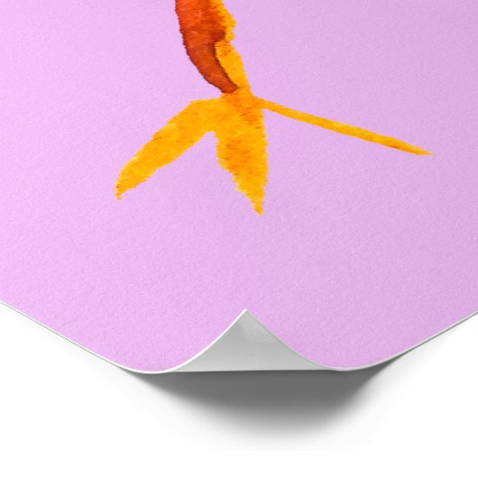 Leuke blauwe vogel waterverf poster (Hoek)