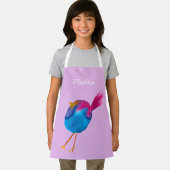 Leuke blauwe vogel waterverf schort (Insitu)