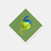 Leuke blauwe vogel waterverf servet (Hoek)