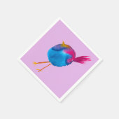 Leuke blauwe vogel waterverf servet (Hoek)