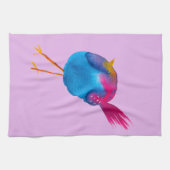 Leuke blauwe vogel waterverf theedoek (Horizontaal)