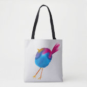 Leuke blauwe vogel waterverf tote bag (Voorkant)