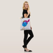 Leuke blauwe vogel waterverf tote bag (Op model)