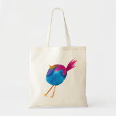 Leuke blauwe vogel waterverf tote bag (Voorkant)