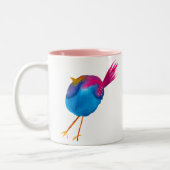 Leuke blauwe vogel waterverf tweekleurige koffiemok (Links)