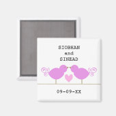 Leuke Blauwe Vogels Lesbische Speciale Datum Magne Magneet (Voorkant / Achterkant)