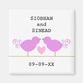 Leuke Blauwe Vogels Lesbische Speciale Datum Magne Magneet