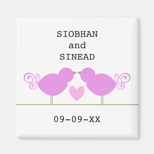 Leuke Blauwe Vogels Lesbische Speciale Datum Magne Magneet (Voorkant)