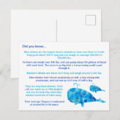 Leuke blauwe walvis feiten briefkaart (Voorkant / Achterkant)