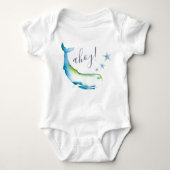 Leuke blauwe walvis strand jongen Baby Romper (Voorkant)