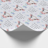 Leuke Blauwe Waterverf Stijl Koe Boerderij Dierlij Cadeaupapier (Hoek)