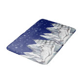 Leuke blauwe Waterverf zeehond pijnbomen Sneeuwvlo Badmat (Gekanteld)