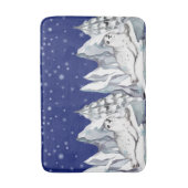 Leuke blauwe Waterverf zeehond pijnbomen Sneeuwvlo Badmat (Voorkant Verticaal)