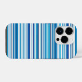 Leuke blauwe witte strepen iPhone hoesje (Achterkant horizontaal)