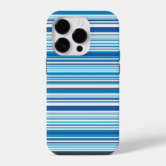 Leuke blauwe witte strepen iPhone hoesje (Achterkant)