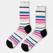 Leuke blauwe witte strepen sokken (Links)