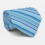 Leuke blauwe witte strepen stropdas (Opgerold)