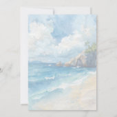 Leuke blauwe zomerse bruiloft aan het strand kaart (Achterkant)
