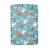 Leuke Blauwgroen Doodle Halloween Patroon Badmat (Voorkant Verticaal)