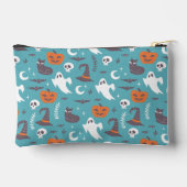 Leuke Blauwgroen Doodle Halloween Patroon Etui (Achterkant)