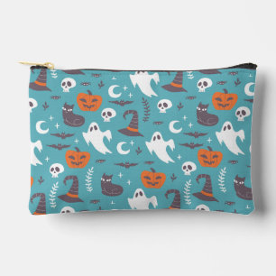 Leuke Blauwgroen Doodle Halloween Patroon Etui